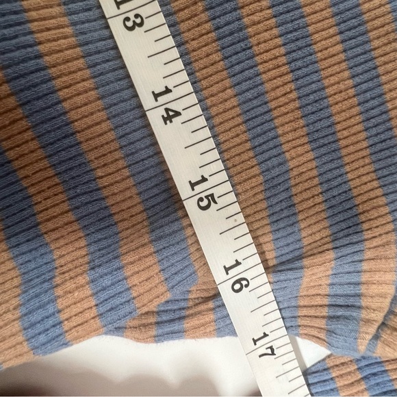 Acne Blue and Tan Striped Long Sleeve Tee - Picture 8 of 8